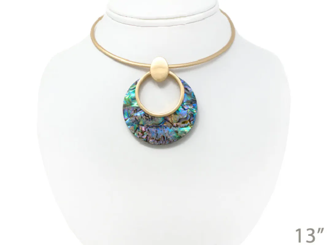 GOLD NECKLACE MOTHER OF PEARL ( 2062 WGABA ) sold by Oh My Jewelry