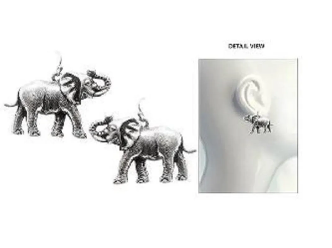 SILVER ELEPHANT EARRINGS ( 3488 ) made by Oh My Jewelry
