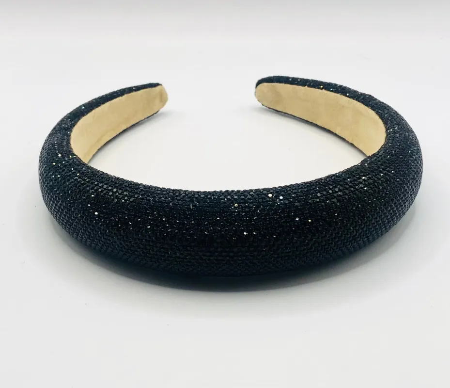 BLACK RHINESTONE HEADBAND ( 8705 BJET ) sold by Oh My Jewelry