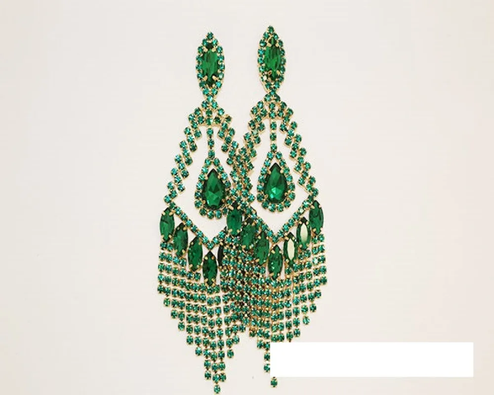 GOLD EARRINGS EMERALD GREEN STONES EARRINGS ( 1375 GEME ) sold by Oh My Jewelry
