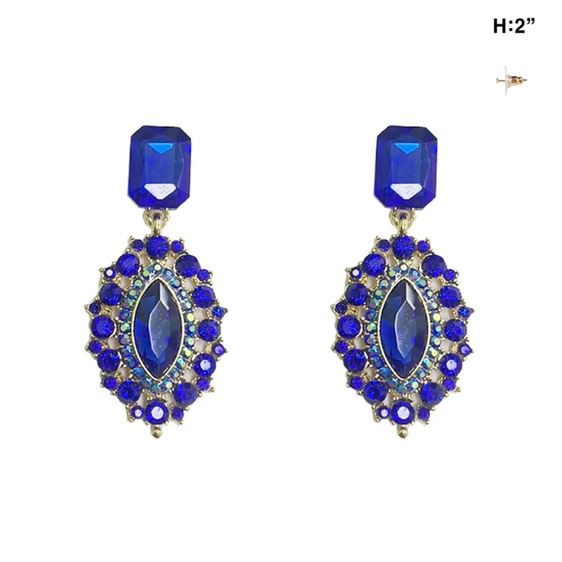GOLD EARRINGS BLUE STONES ( 336 GRY ) sold by Oh My Jewelry