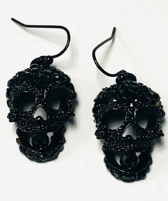 BLACK SKULL EARRINGS ( 28280 HJTJT ) sold by Oh My Jewelry