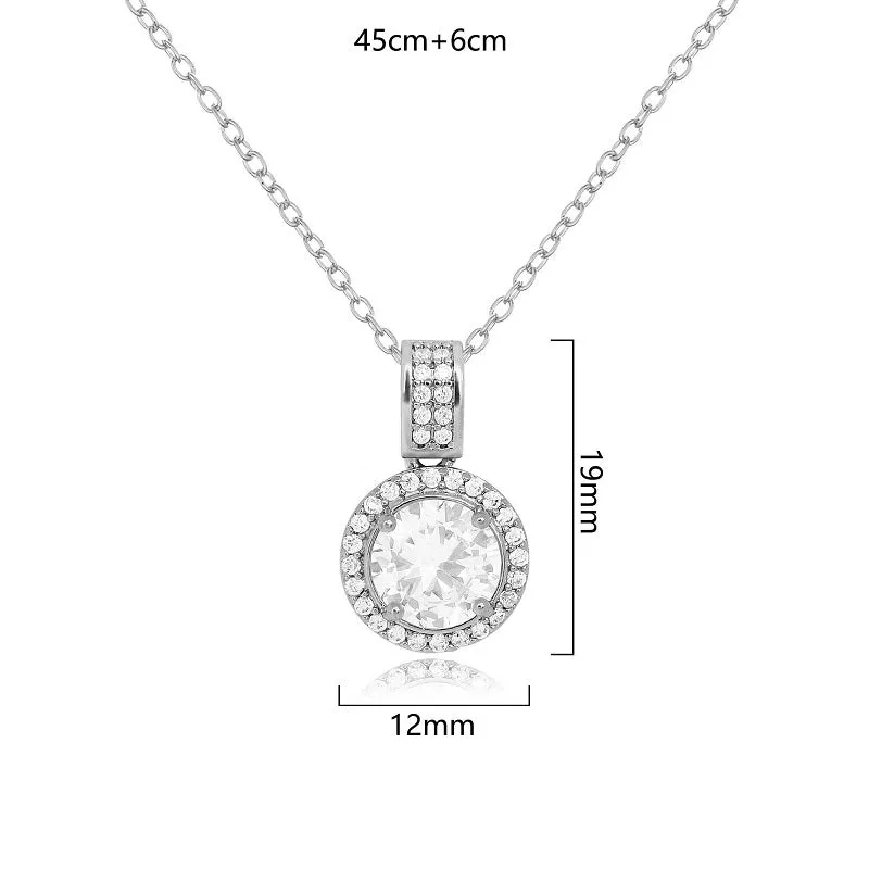 SILVER NECKLACE CLEAR STONES ( 3183 ) sold by Oh My Jewelry