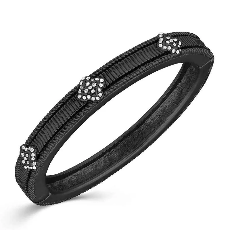 METALLIC BLACK BANGLE CLEAR STONES ( 1375 MBK ) sold by Oh My Jewelry