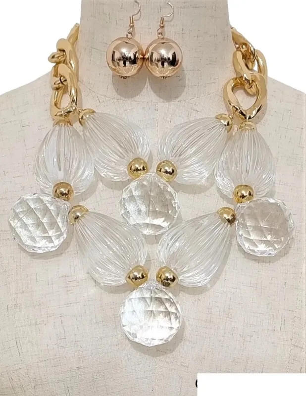 CHUNKY GOLD NECKLACE SET ( 3567 GPCL ) sold by Oh My Jewelry