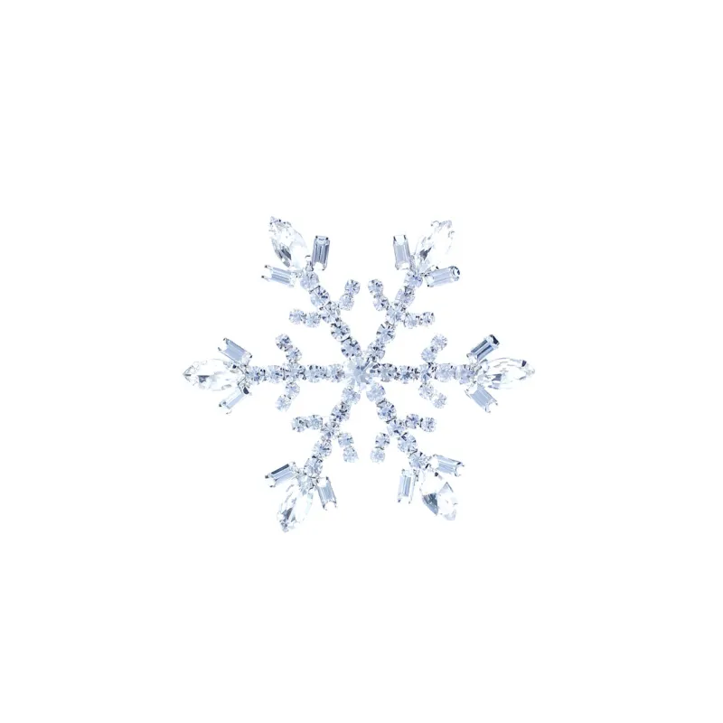 SILVER SNOWFLAKE BROOCH CLEAR STONES ( 31440 XCRS ) sold by Oh My Jewelry