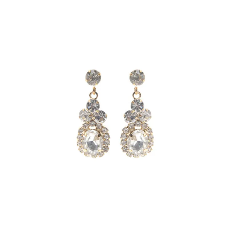 GOLD EARRINGS CLEAR STONES ( 28228 CRG ) sold by Oh My Jewelry