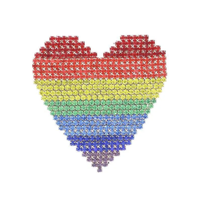 GOLD HEART BROOCH RAINBOW STONES ( 31445 VRMUG ) made by Rebecca Minkoff