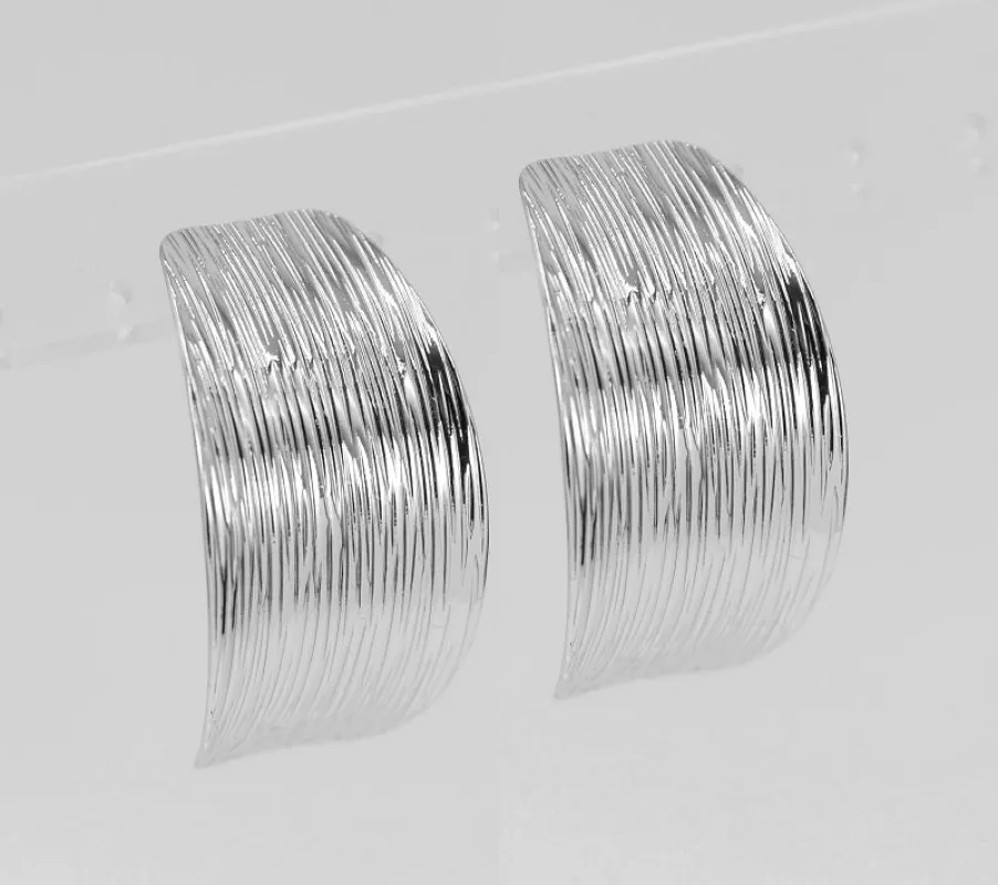 SILVER TEXTURED EARRINGS ( 3590 SIL ) sold by Oh My Jewelry