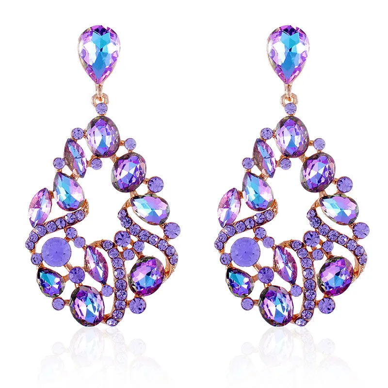 GOLD EARRINGS VIOLET STONES ( 2529 VL ) sold by Oh My Jewelry