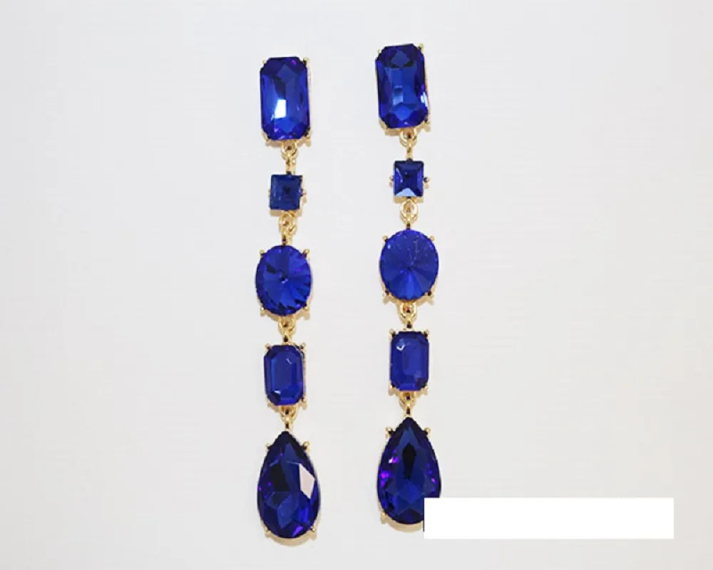 GOLD EARRINGS SAPPHIRE STONES ( 1645 GSA ) sold by Oh My Jewelry
