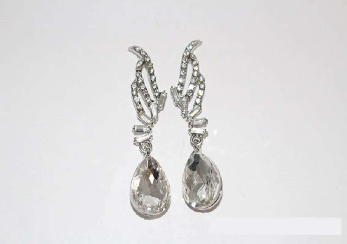 SILVER EARRINGS CLEAR STONES ( 1487 SCRY ) sold by Oh My Jewelry