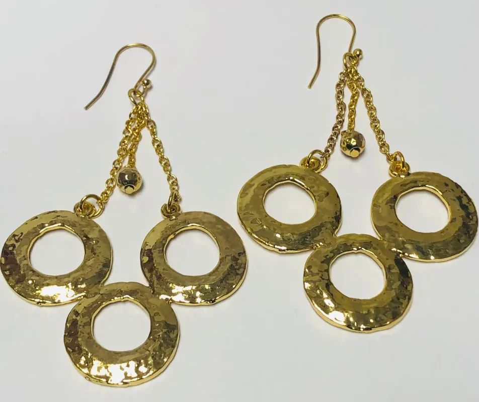 DANGLING GOLD METAL EARRINGS ( 388 WG ) sold by Oh My Jewelry