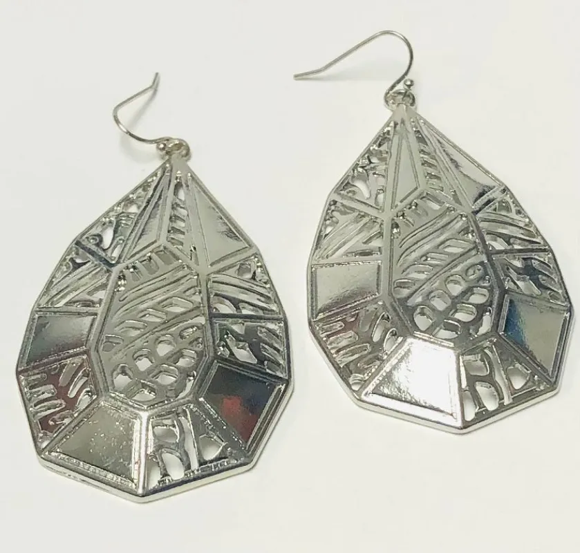 SILVER METAL EARRINGS ( 267 RH ) sold by Oh My Jewelry