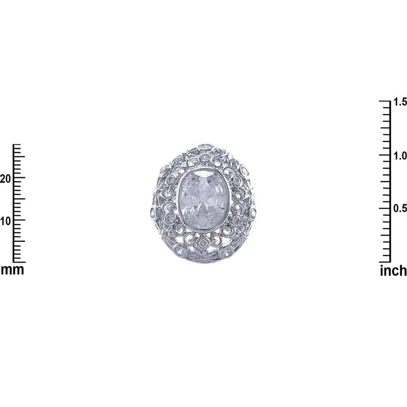 SILVER RING CLEAR CZ CUBIC ZIRCONIA STONES SIZE 8 ( 2967 SIZE 8 ) sold by Oh My Jewelry