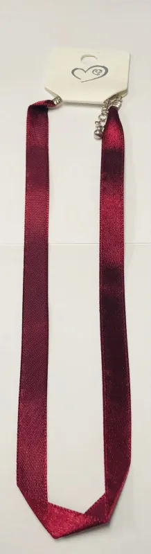 BURGUNDY FABRIC NECKLACE FOR CHARMS ( 1237 IMN ) sold by Oh My Jewelry