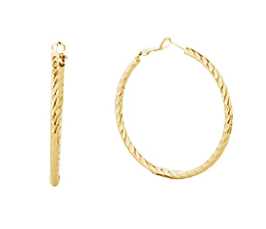 14K Gold Dipped Hoop Earrings ( 310009 GLD-6 ) sold by Oh My Jewelry