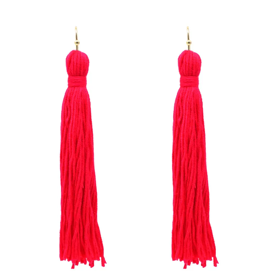 Fuchsia Tassel Earrings ( 6081 FU ) sold by Oh My Jewelry