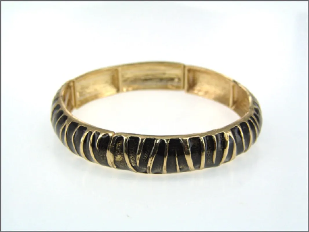 Gold Stretch Bracelet ( 9631 LGJET ) made by Oh My Jewelry