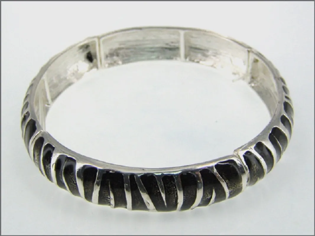 Silver Stretch Bracelet ( 9631 LSJET ) sold by Oh My Jewelry