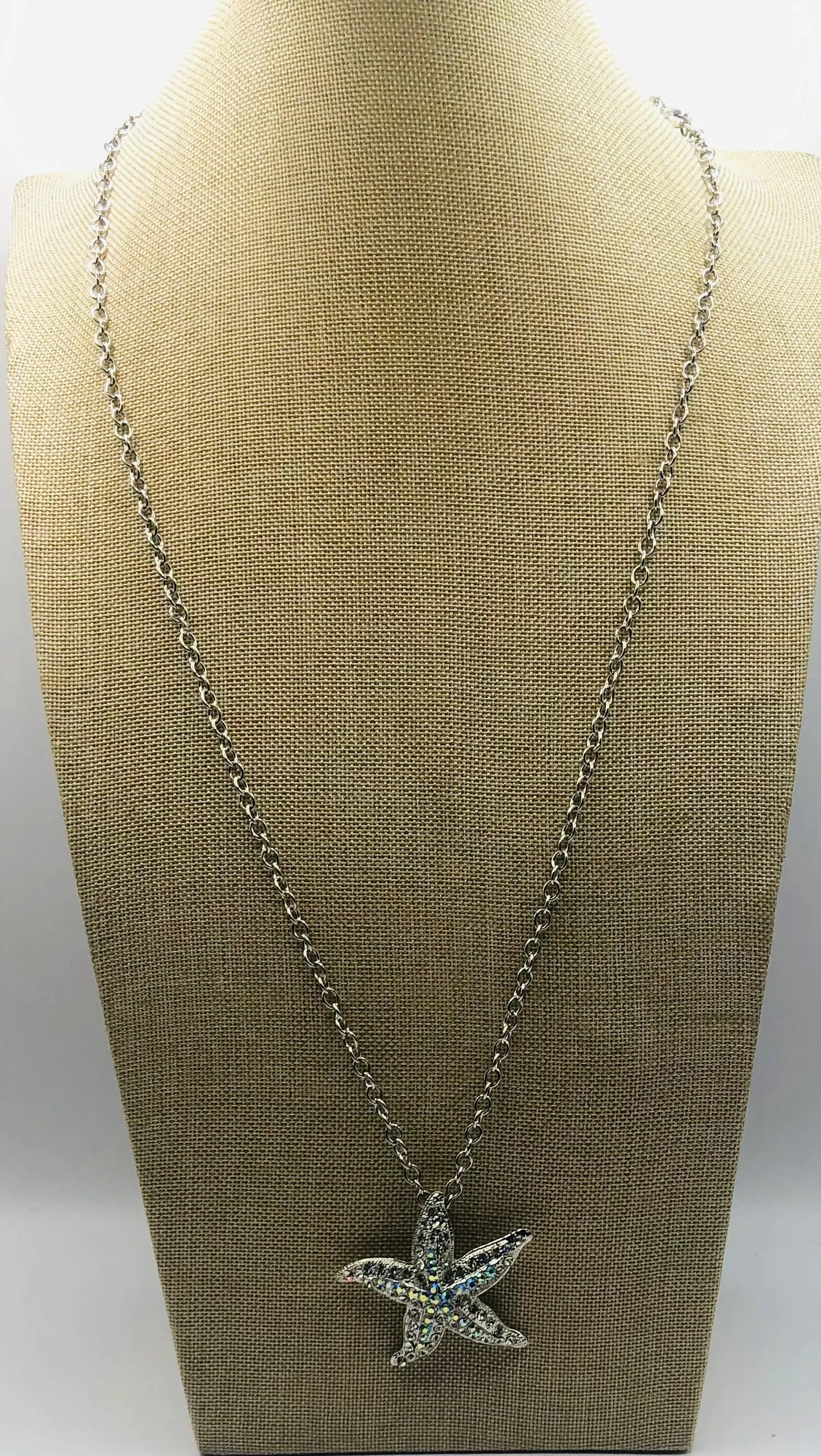 Silver Starfish Necklace Clear Stones ( 143 ) sold by Oh My Jewelry