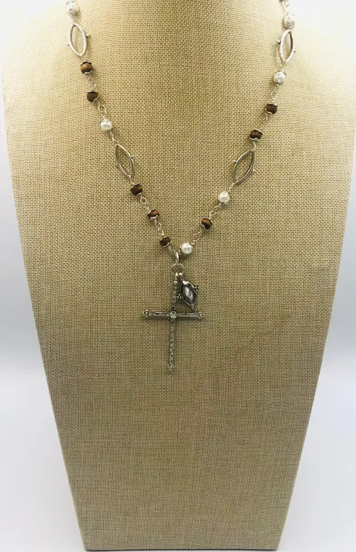 Silver Cross Necklace ( 4941 2AS ) sold by Oh My Jewelry