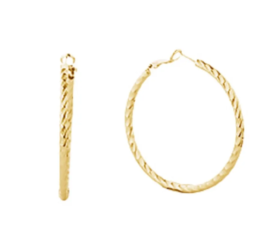 14k Gold Dipped Hoop Earrings ( 310009 GLD-5 ) sold by Oh My Jewelry