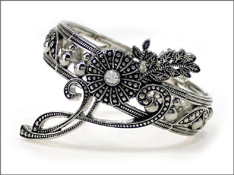 Silver Stretch Bracelet Clear Stones ( 05265 ASCRY ) sold by Oh My Jewelry