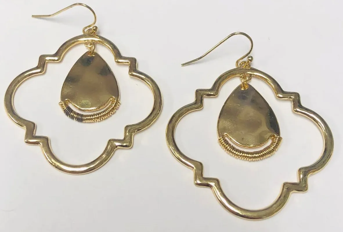 Gold Metal Earrings ( 3012 GD ) sold by Oh My Jewelry