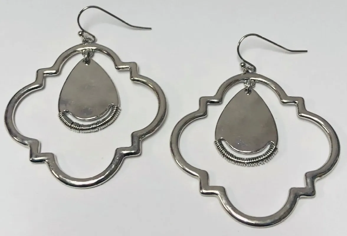 Silver Metal Earrings ( 3012 RD ) sold by Oh My Jewelry