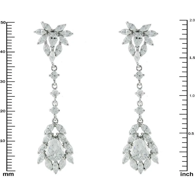 SILVER EARRINGS CLEAR CZ CUBIC ZIRCONIA STONES ( 3578 ) sold by Oh My Jewelry