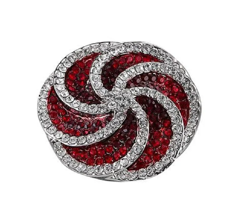 SILVER RING CLEAR RED STONES SIZE 8 ( 548 3 ) sold by Oh My Jewelry
