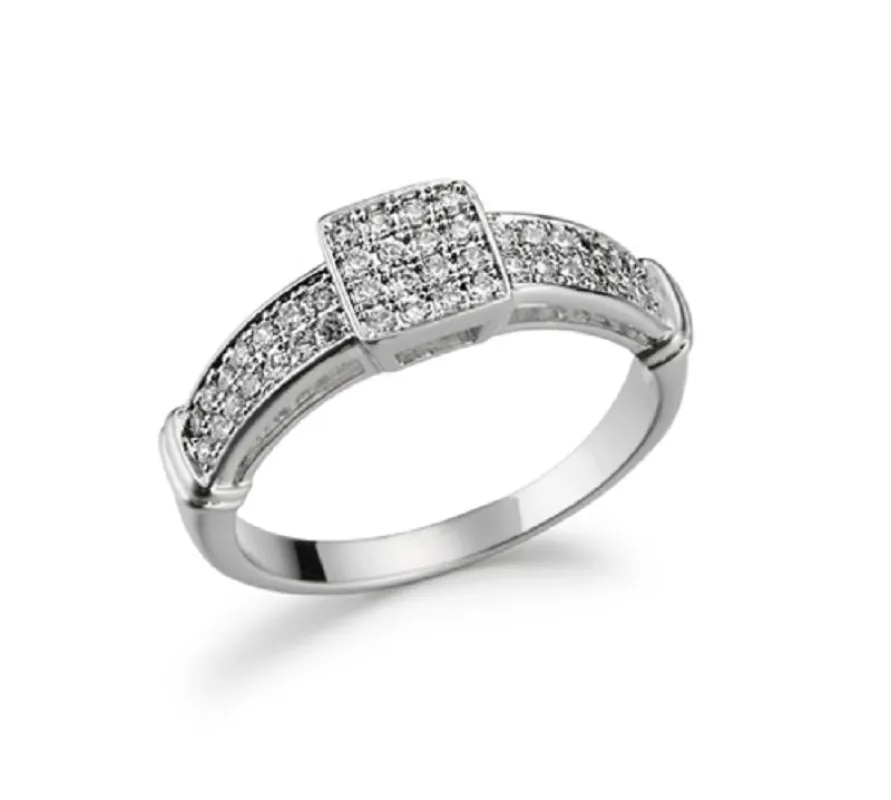 SILVER RING CLEAR STONES SIZE 9 ( 124 R SIZE 9 ) sold by Oh My Jewelry