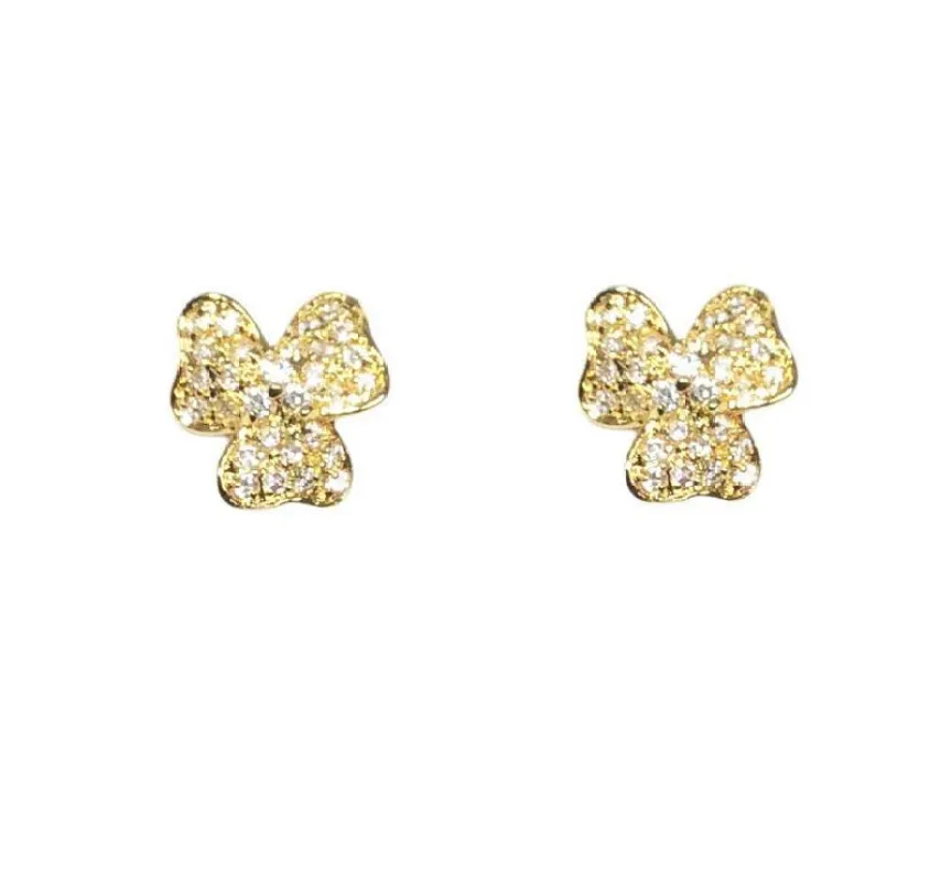 GOLD EARRINGS CLEAR CZ CUBIC ZIRCONIA STONES ( 1760 GD ) sold by Oh My Jewelry