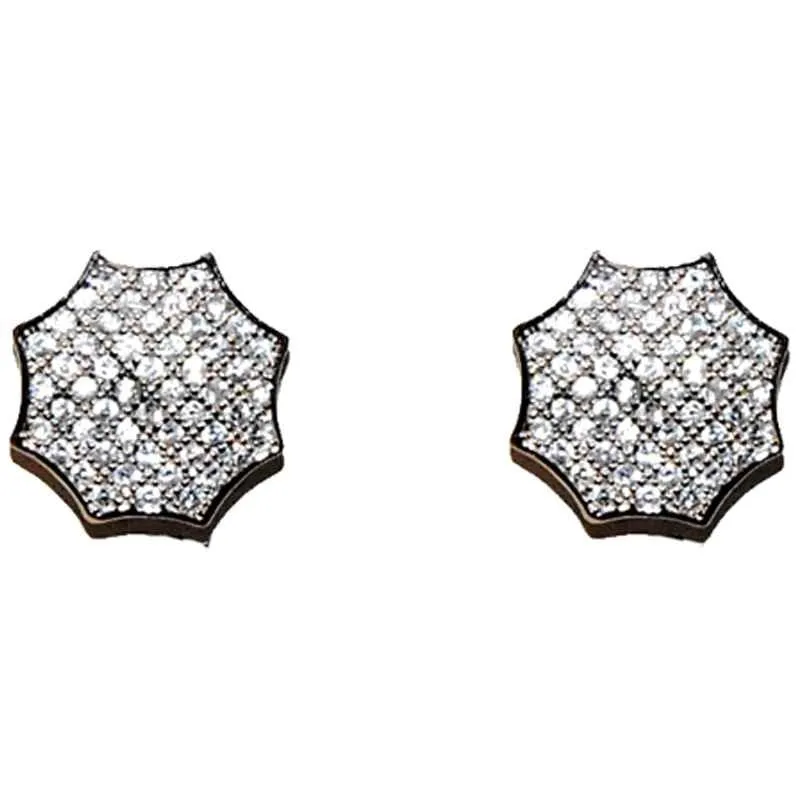 SILVER EARRINGS CLEAR CZ CUBIC ZIRCONIA STONES ( 1463 RH ) sold by Oh My Jewelry