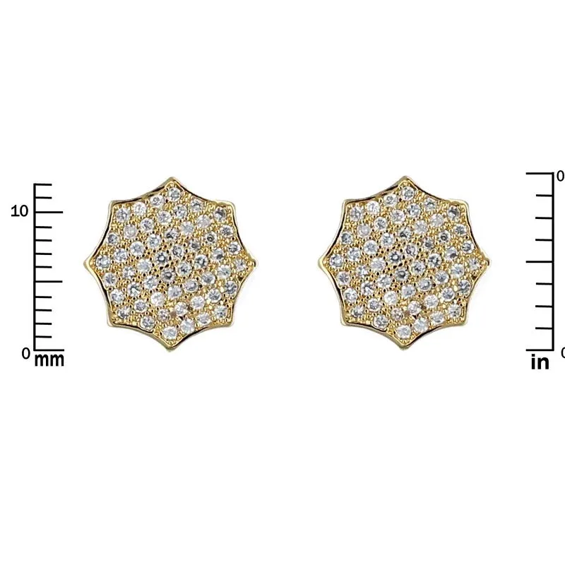 GOLD EARRINGS CLEAR CZ CUBIC ZIRCONIA STONES ( 1463 GD ) sold by Oh My Jewelry