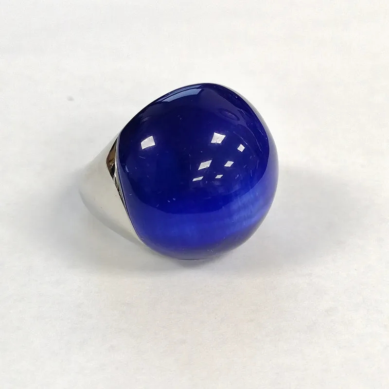 SILVER RING BLUE STONES SIZE 7 ( 601 MON SZ 7 ) sold by Oh My Jewelry