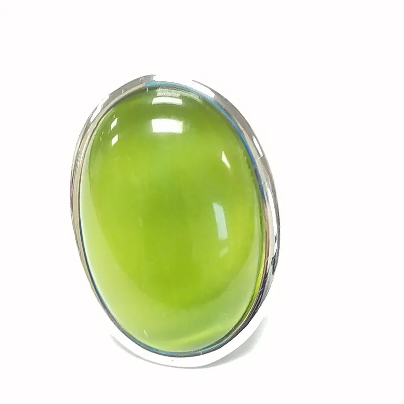 SILVER RING GREEN STONE SIZE 7 ( 609 GRE SIZE 7 ) sold by Oh My Jewelry