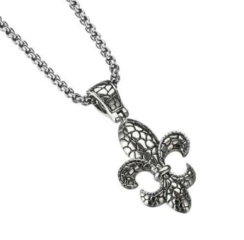 SILVER NECKLACE FLEUR DE LIS PENDANT ( 517 P ) sold by Oh My Jewelry