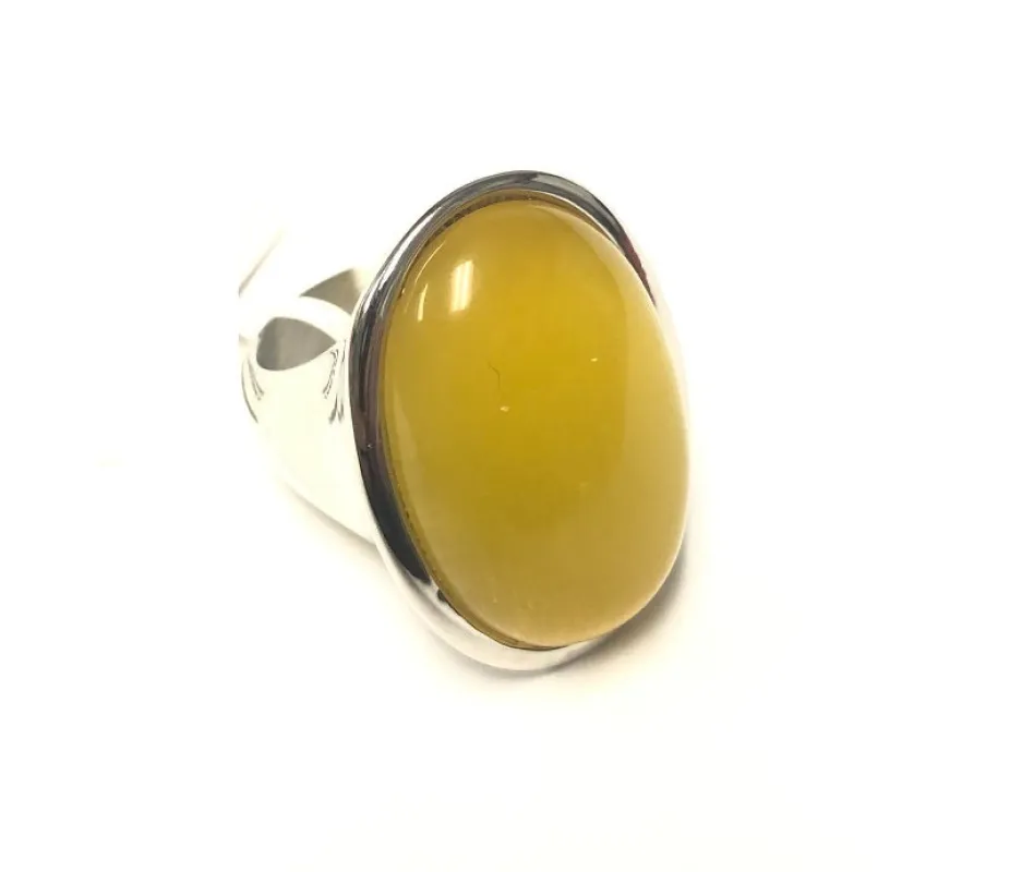 SILVER RING YELLOW STONE SIZE 9 ( 609 YE SIZE 9 ) sold by Oh My Jewelry