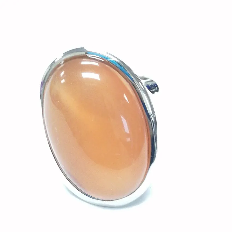 SILVER RING ORANGE STONE SIZE 8 ( 609 OR SIZE 8 ) sold by Oh My Jewelry