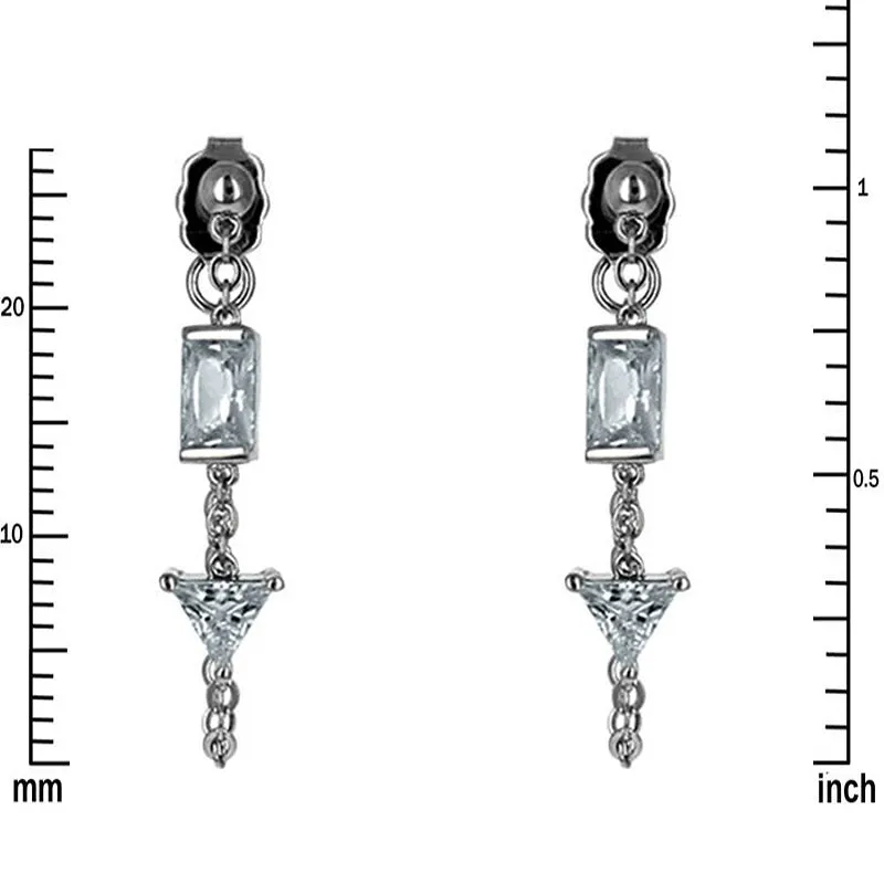 SILVER EARRINGS CLEAR CZ CUBIC ZIRCONIA STONES ( 4031 S ) sold by Oh My Jewelry