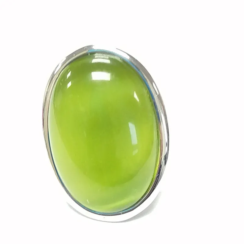 SILVER RING GREEN STONE SIZE 8 ( 609 GRE SIZE 8 ) sold by Oh My Jewelry