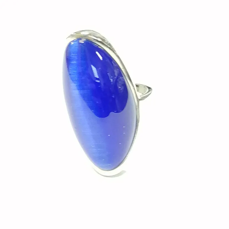 SILVER RING MONTANA BLUE STONE SIZE 8 ( 602 BR SIZE 8 ) made by Oh My Jewelry