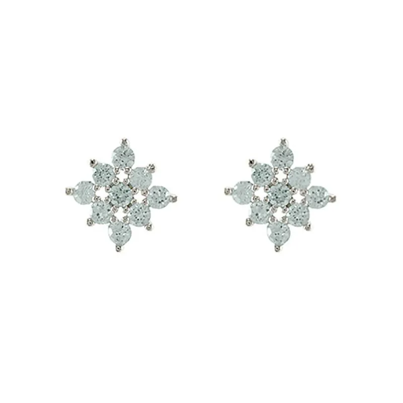 SILVER EARRINGS CLEAR CZ CUBIC ZIRCONIA STONES (E 1480 S ) sold by Oh My Jewelry