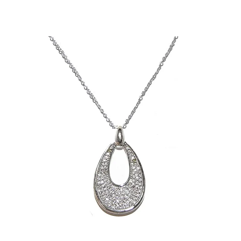 SILVER NECKLACE CLEAR CZ CUBIC ZIRCONIA STONES ( 992 S ) sold by Oh My Jewelry