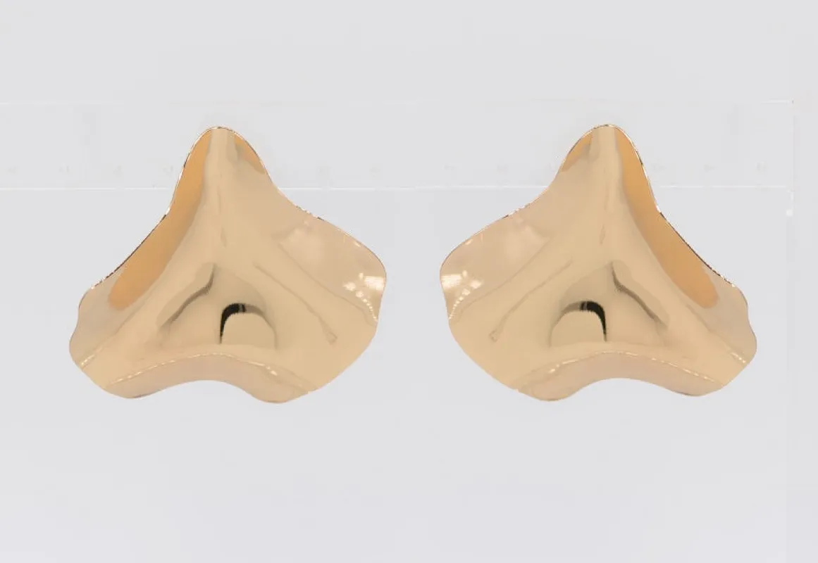 Reflective Gold Metal Earrings ( 3440 GOL ) sold by Oh My Jewelry