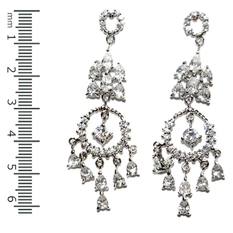 SILVER CZ EARRINGS CLEAR STONES ( 1735 S ) sold by Oh My Jewelry