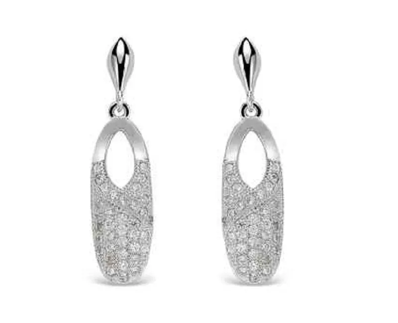 SILVER EARRINGS CUBIC ZIRCONIA CZ STONES ( 104 E ) sold by Oh My Jewelry