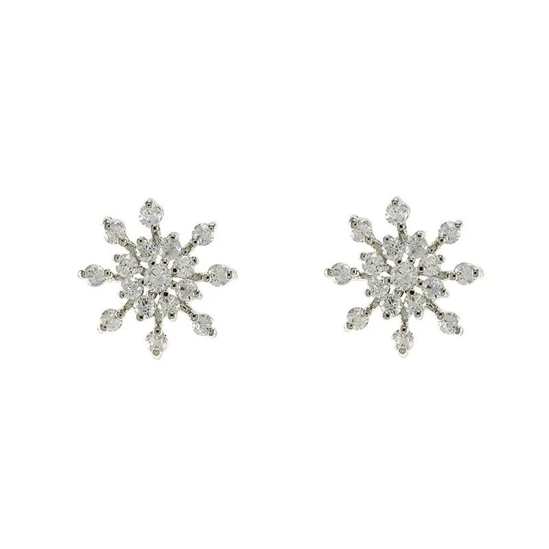 SILVER EARRINGS CLEAR CZ CUBIC ZIRCONIA STONES ( 1395 S ) sold by Oh My Jewelry